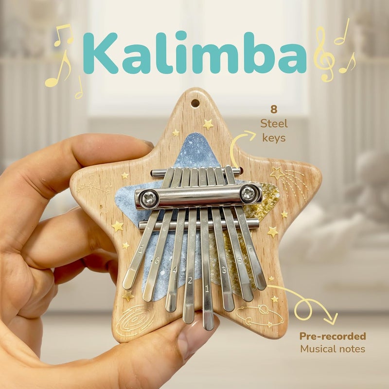 SAMARKAND Musical instruments Kalimba, Rainstick, Rain Drum & Ocean Drum – Learning, Music Classroom Must Haves Kids Music Toddler Musical Instruments Boost Creativity & Motor Skills Perfect Baby Play,toddler - Image 5